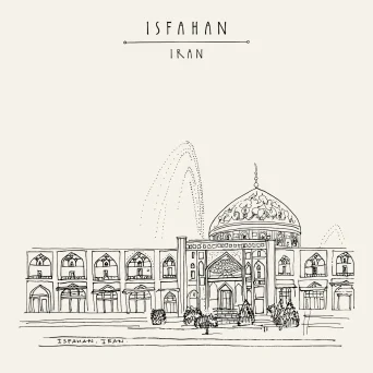 پوستر میدان نقش جهان اصفهان طراحی شده با قلم