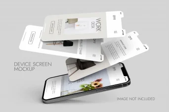 موکاپ موبایل و صفحه نمایش مدل ارائه UI UX