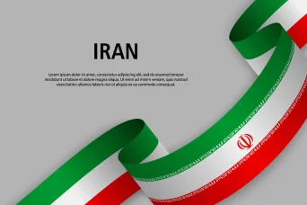 پرچم کشور ایران به صورت نواری