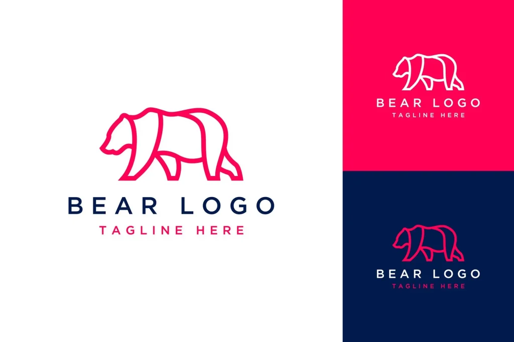 طراحی لوگوی حیوان به شکل خرس