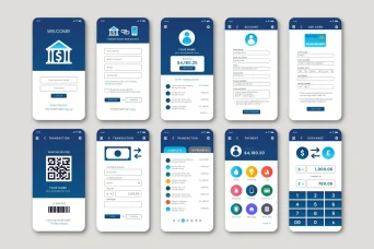 قالب صفحات مختلف اپلیکیشن بانکی