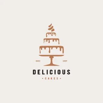 وکتور طراحی لوگوی کیک آیکون کیک عروسی آیکون کیک خوشمزه برای مغازه نانوایی قنادی