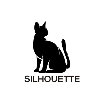 طراحی لوگوی تصویری حیوان به شکل گربه سیاه