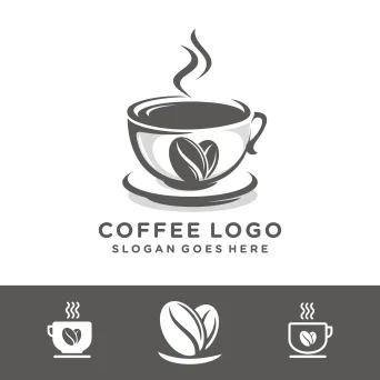 طراحی لوگوی ترکیبی تصویر فنجان قهوه مناسب برای کافی شاپ