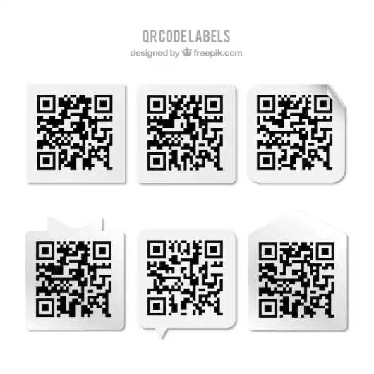 وکتور مجموعه برچسب های کد پرداخت Qr