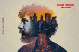 لایه باز افکت فتوشاپ | Double exposure