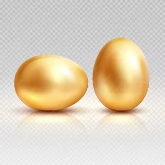 وکتور تخم مرغ طلایی برای تبریک عید پاک