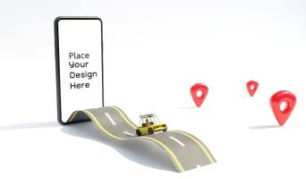 لایه باز طراحی رندر شده مکان نقشه مکان یابی اپلیکیشن