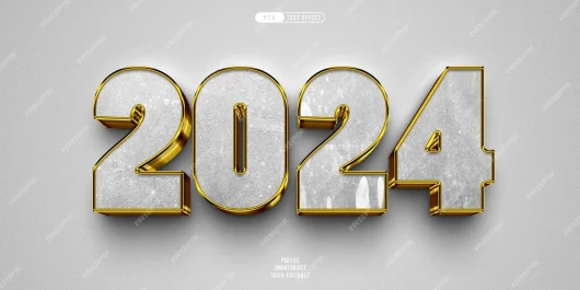 لایه باز جلوه متن سه بعدی قابل ویرایش سال جدید 2024