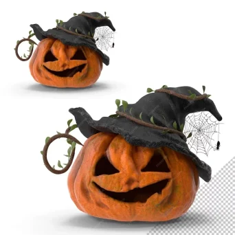 لایه باز کدو تنبل با کلاه جادوگران برای هالووین