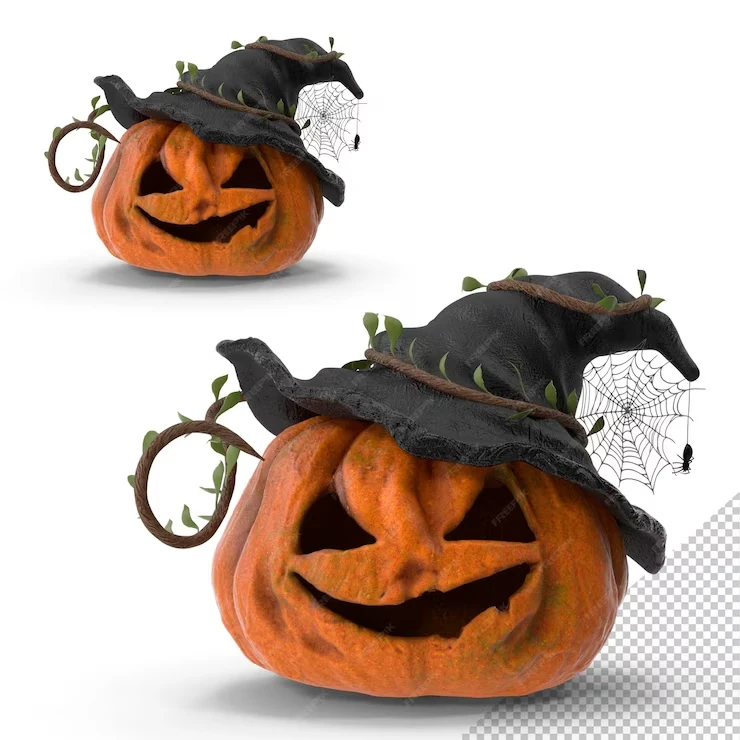 لایه باز کدو تنبل با کلاه جادوگران برای هالووین