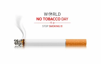 تصویر سیگار در حال سوختن به مناسبت روز جهانی بدون دخانیات