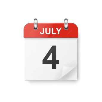 وکتور تقویم روزانه تک برگی 4 جولای روز استقلال