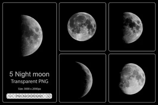 پنج تصویر مختلف از سطح ماه