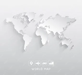 طراحی وکتور نقشه قاره های جهان برجسته