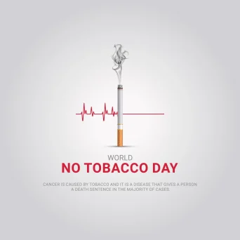 تصویر مفهومی نوار قلب و سیگار به مناسبت روز جهانی بدون دخانیات